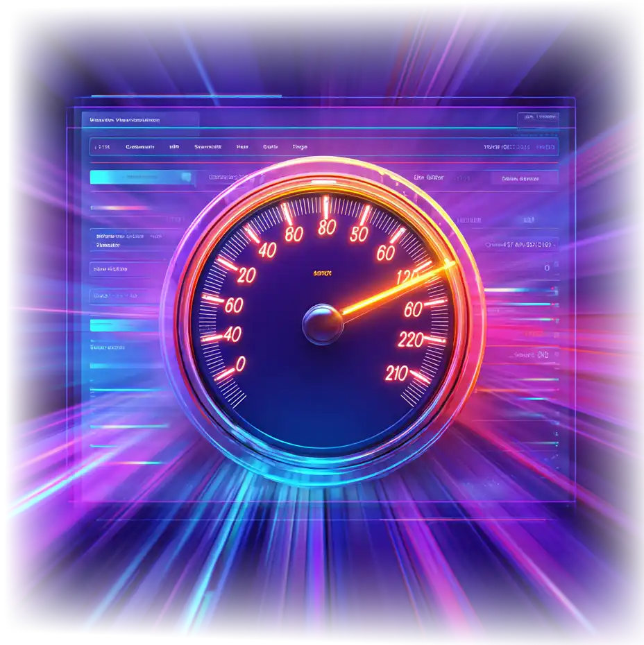 speedometer graphic for website speed