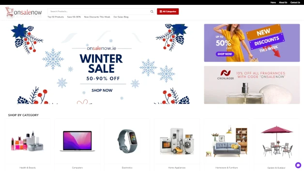 on sale now homepage